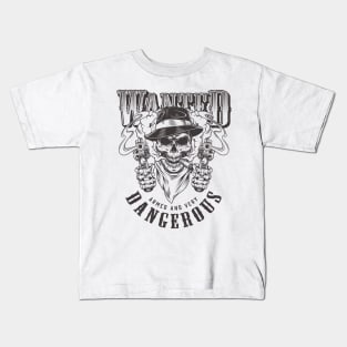 Vintage Gangster monochrome skull Kids T-Shirt